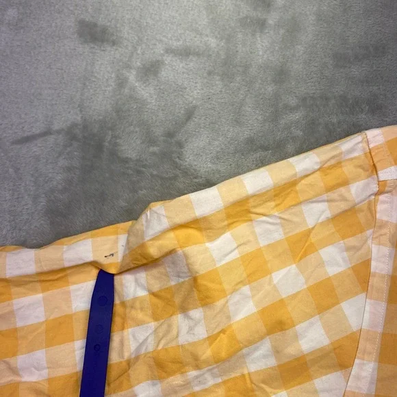 Tommy Bahama Mens Sz M Yellow White Gingham Plaid Long Sleeve Button Up Shirt - Picture 3 of 10
